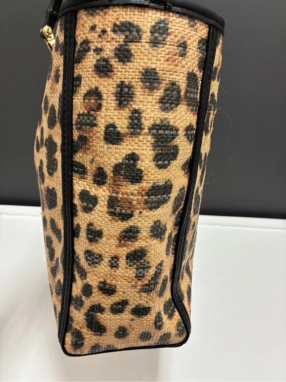 Lilly Pulitzer Leopard Print Tote Bag with Black Trim